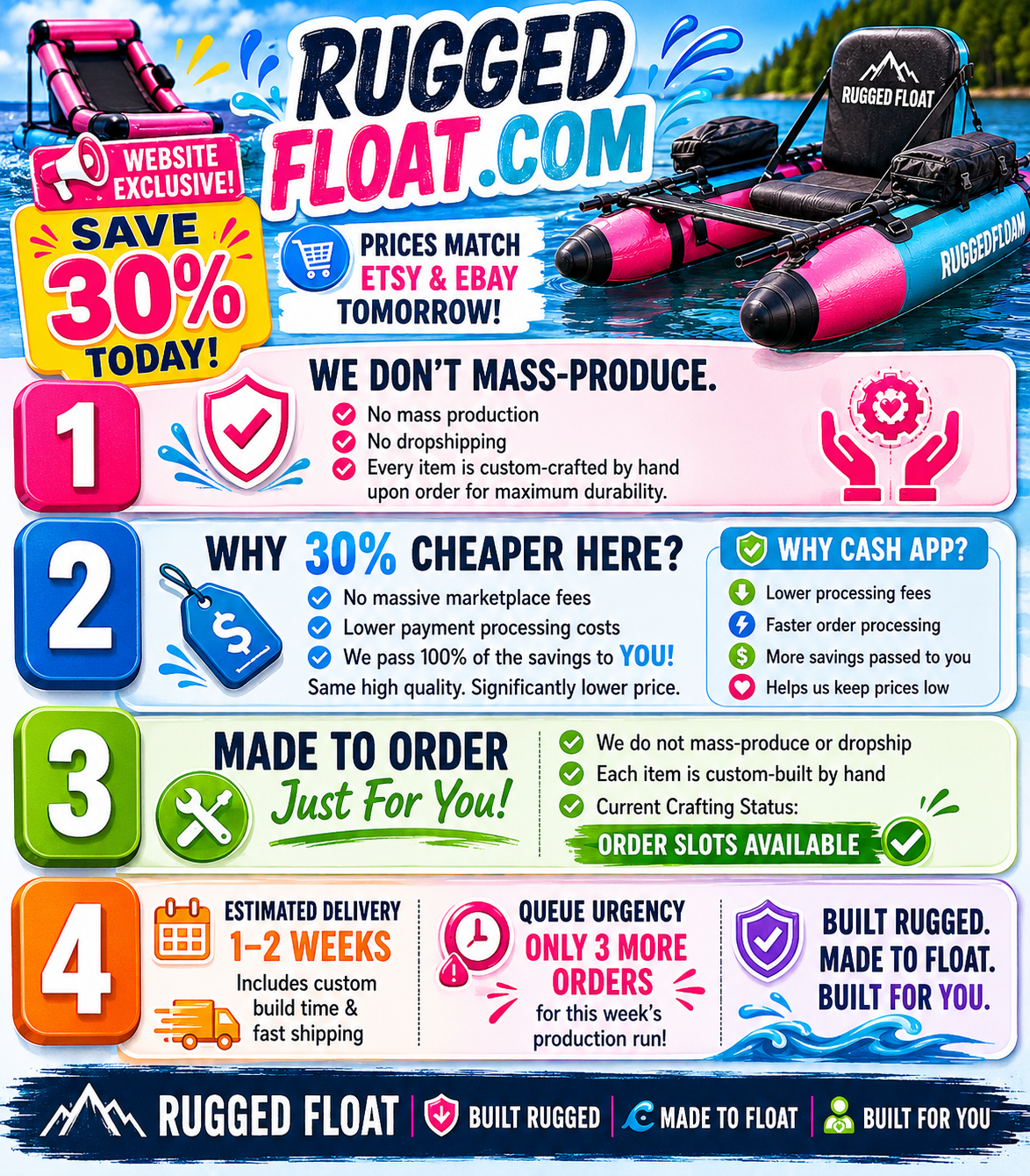rugged float discount